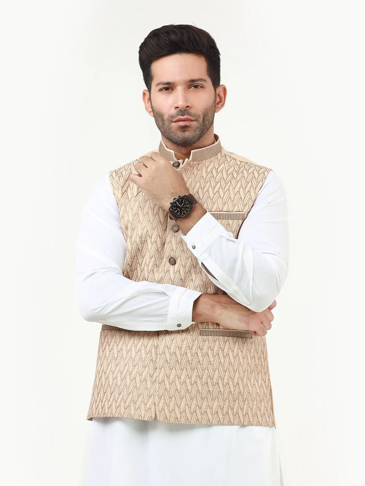 Men's Fawn Waist Coat Ceremonial - EMTWCC21-109 - Image 2