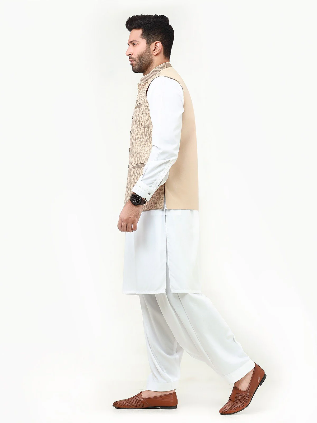Men's Fawn Waist Coat Ceremonial - EMTWCC21-109 - Image 3
