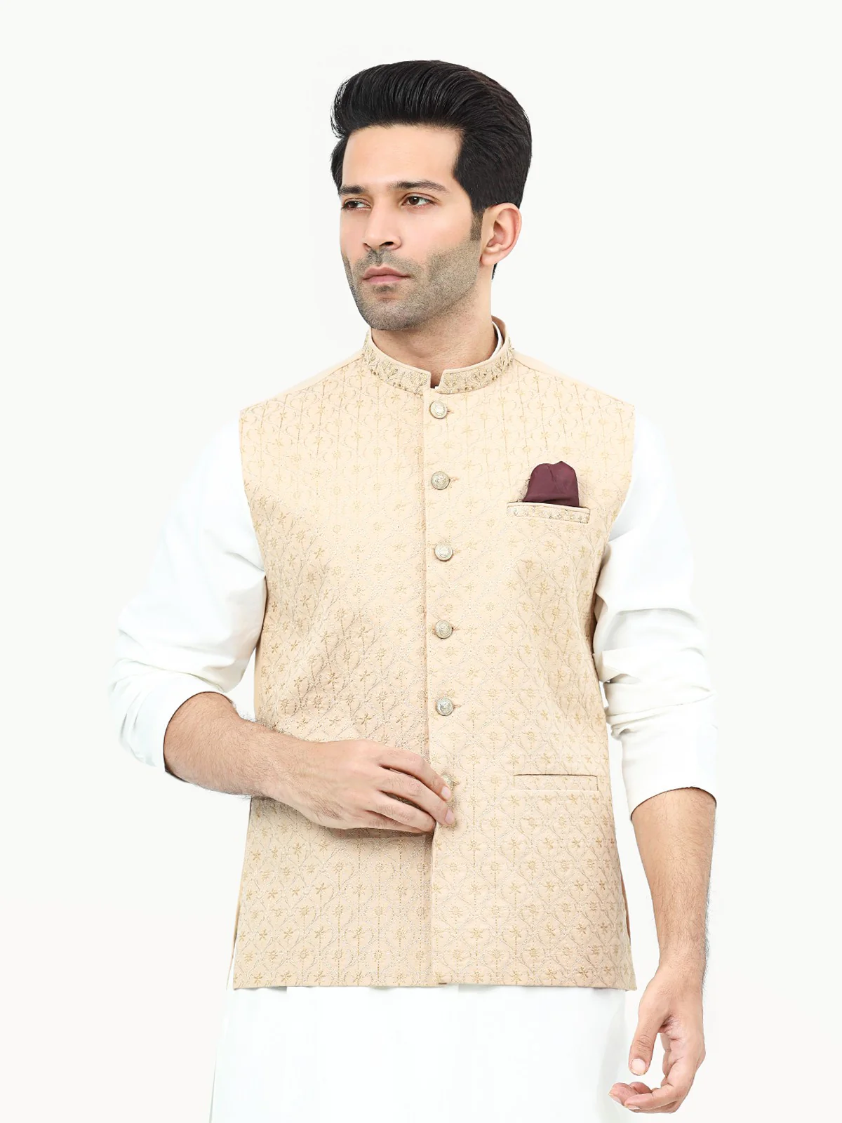 Men's Fawn Waist Coat Ceremonial - EMTWCC22-107 - Image 2