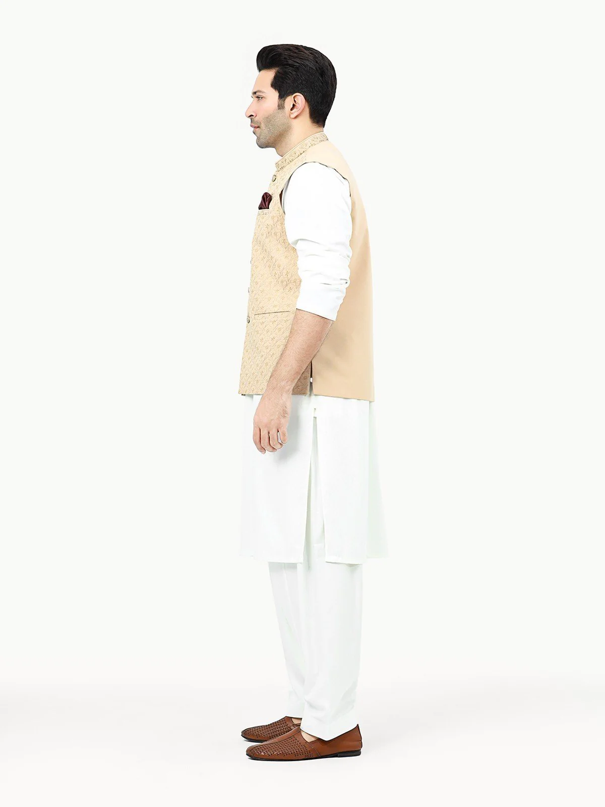Men's Fawn Waist Coat Ceremonial - EMTWCC22-107 - Image 3