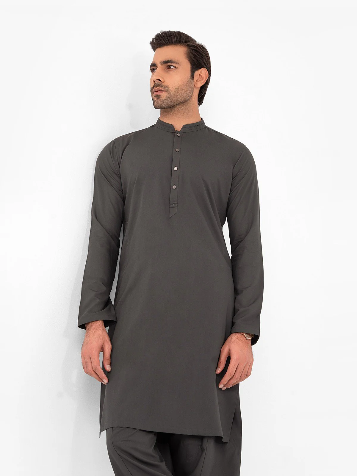 Men's Forest Green Shalwar Kameez - EMTKS23-41054 - Image 2