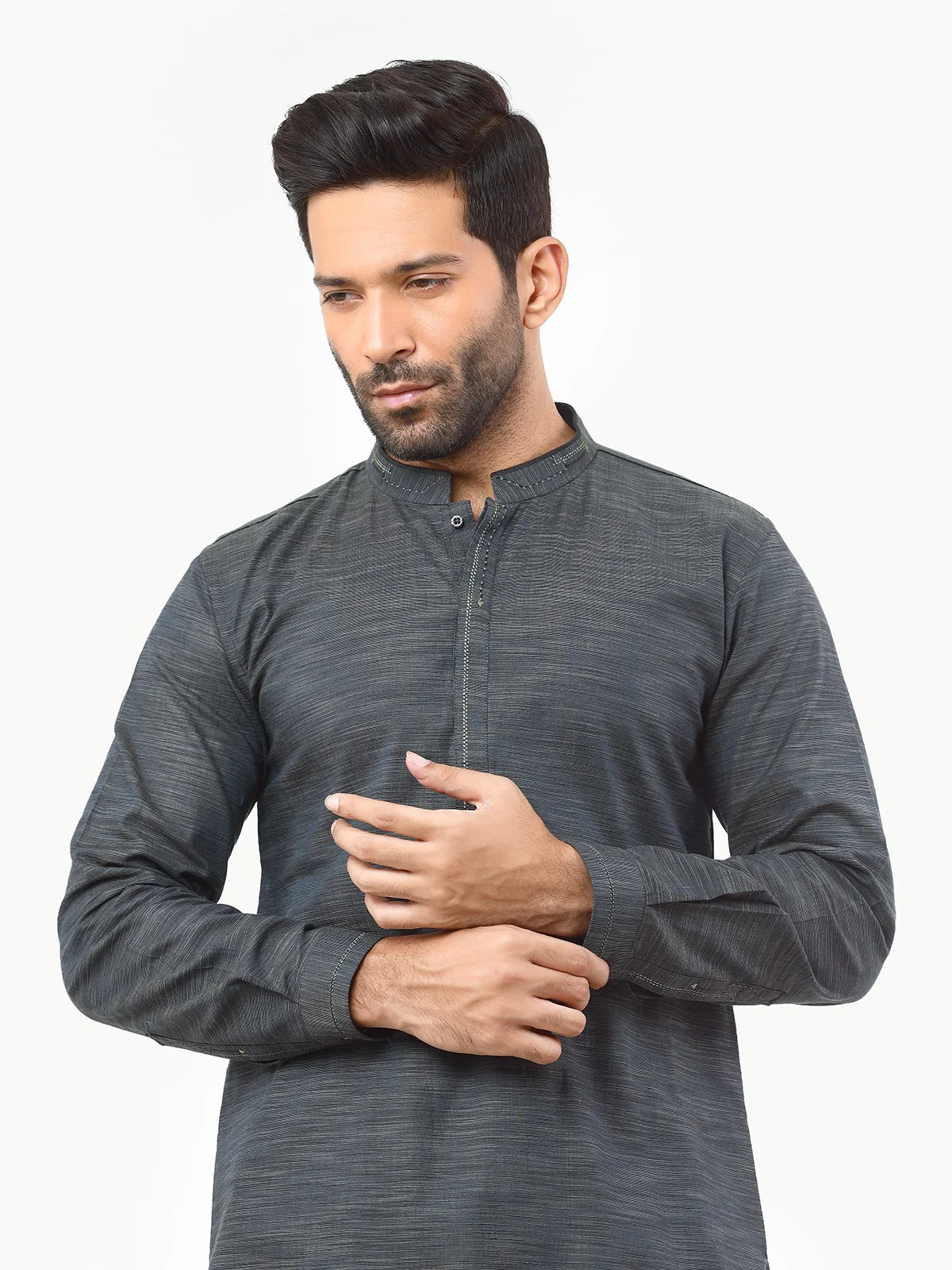 Men's Green Kurta - EMTK22S-99243 - Image 2
