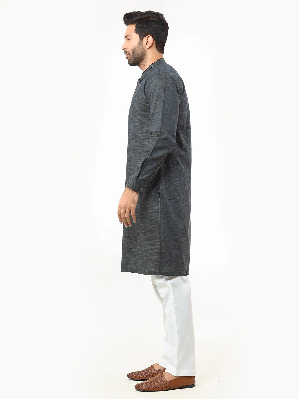 Men's Green Kurta - EMTK22S-99243 - Image 3