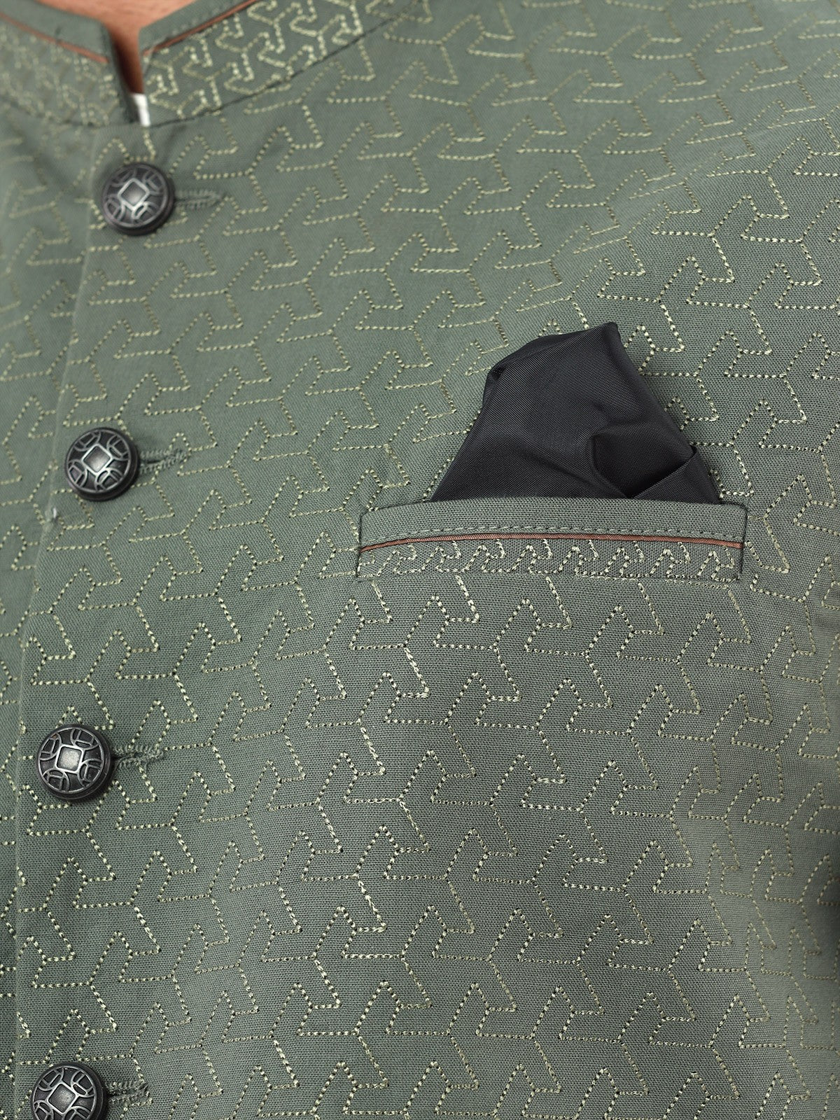 Men's Green Waist Coat Ceremonial - EMTWCC22-140 - Image 3