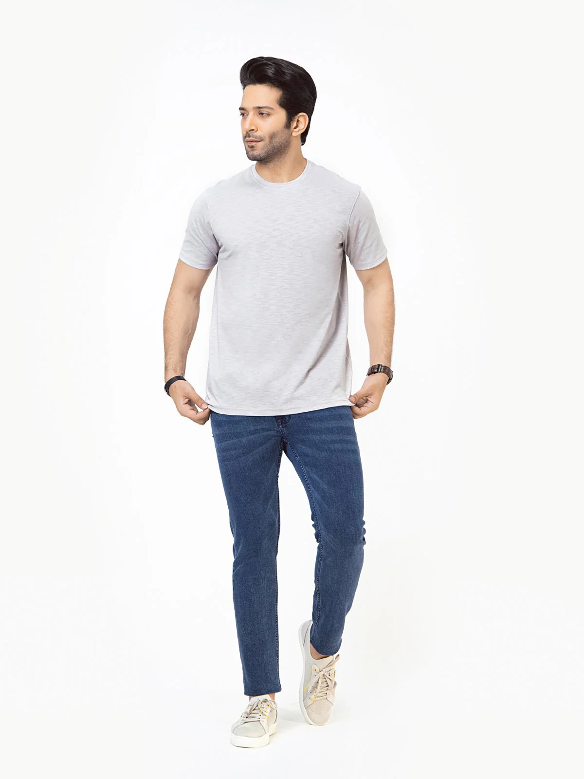Men's Grey Basic Tee - EMTBT22-001 - Image 2