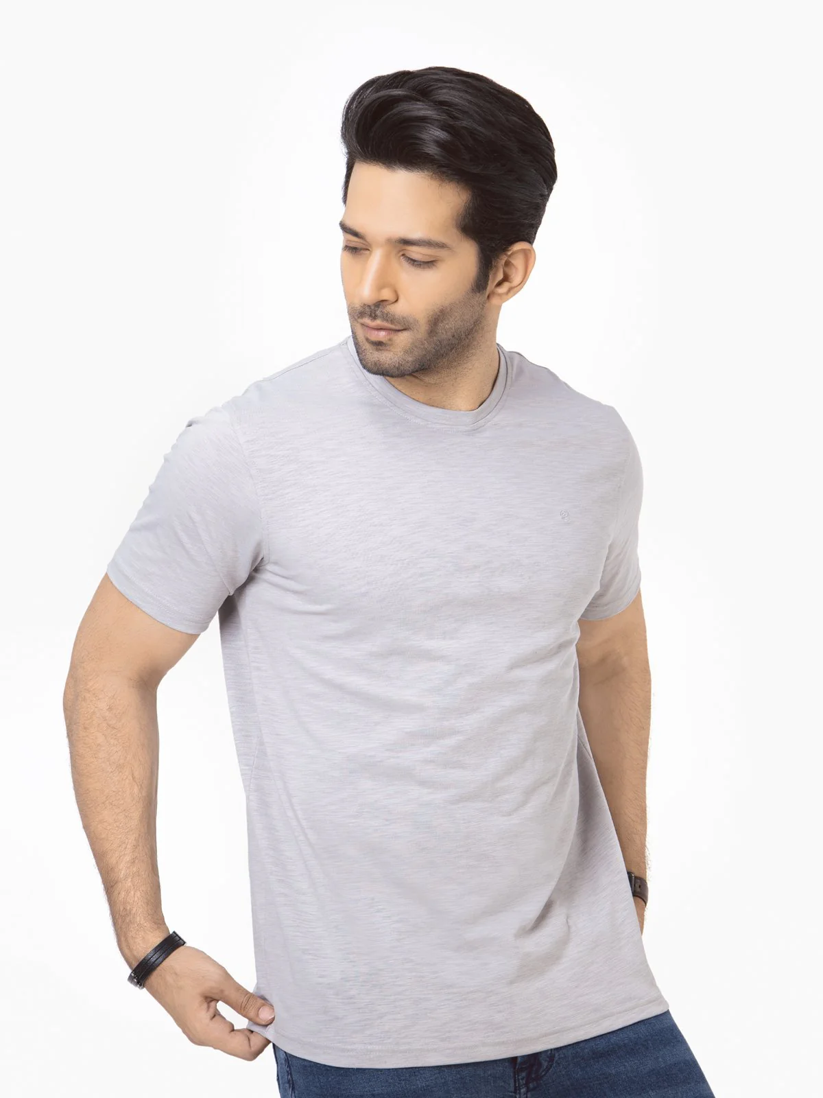 Men's Grey Basic Tee - EMTBT22-001 - Image 3