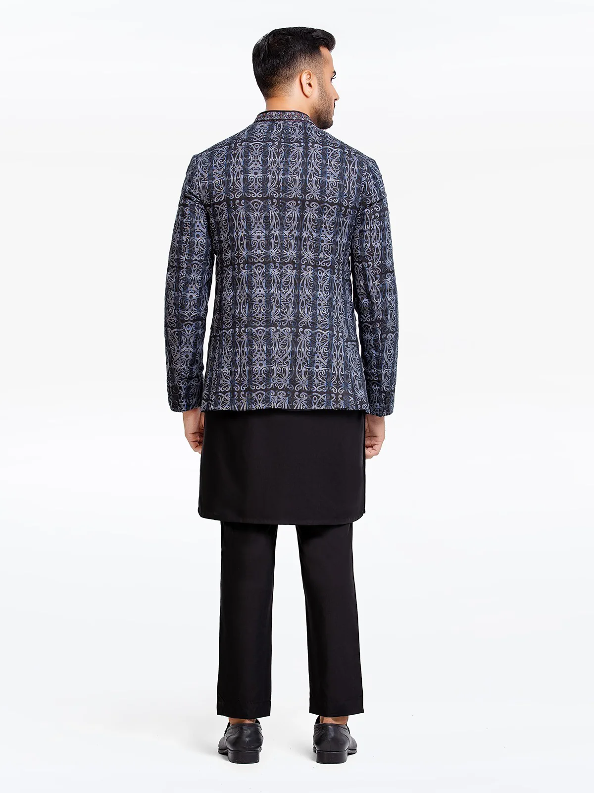 Men's Grey & Black Prince Coat - EMTPC22-002 - Image 6