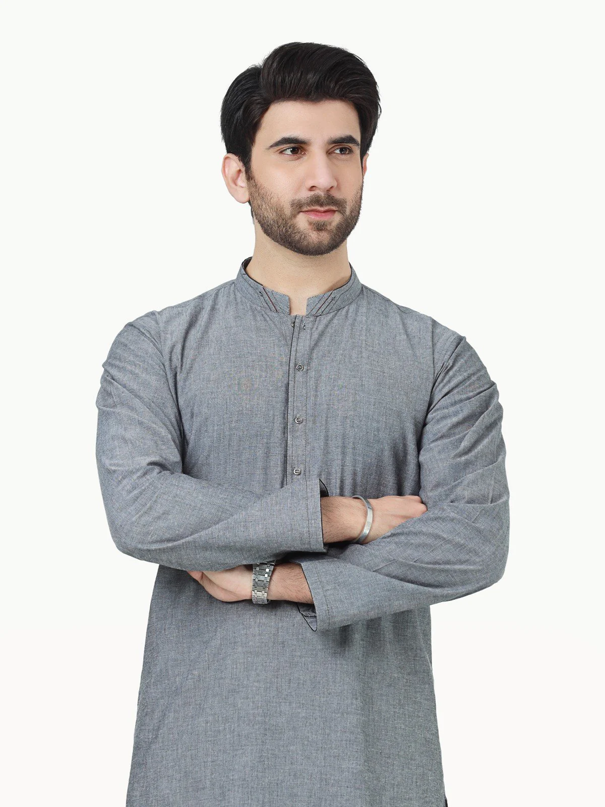Men's Grey Kurta - EMTK22-99283 - Image 2