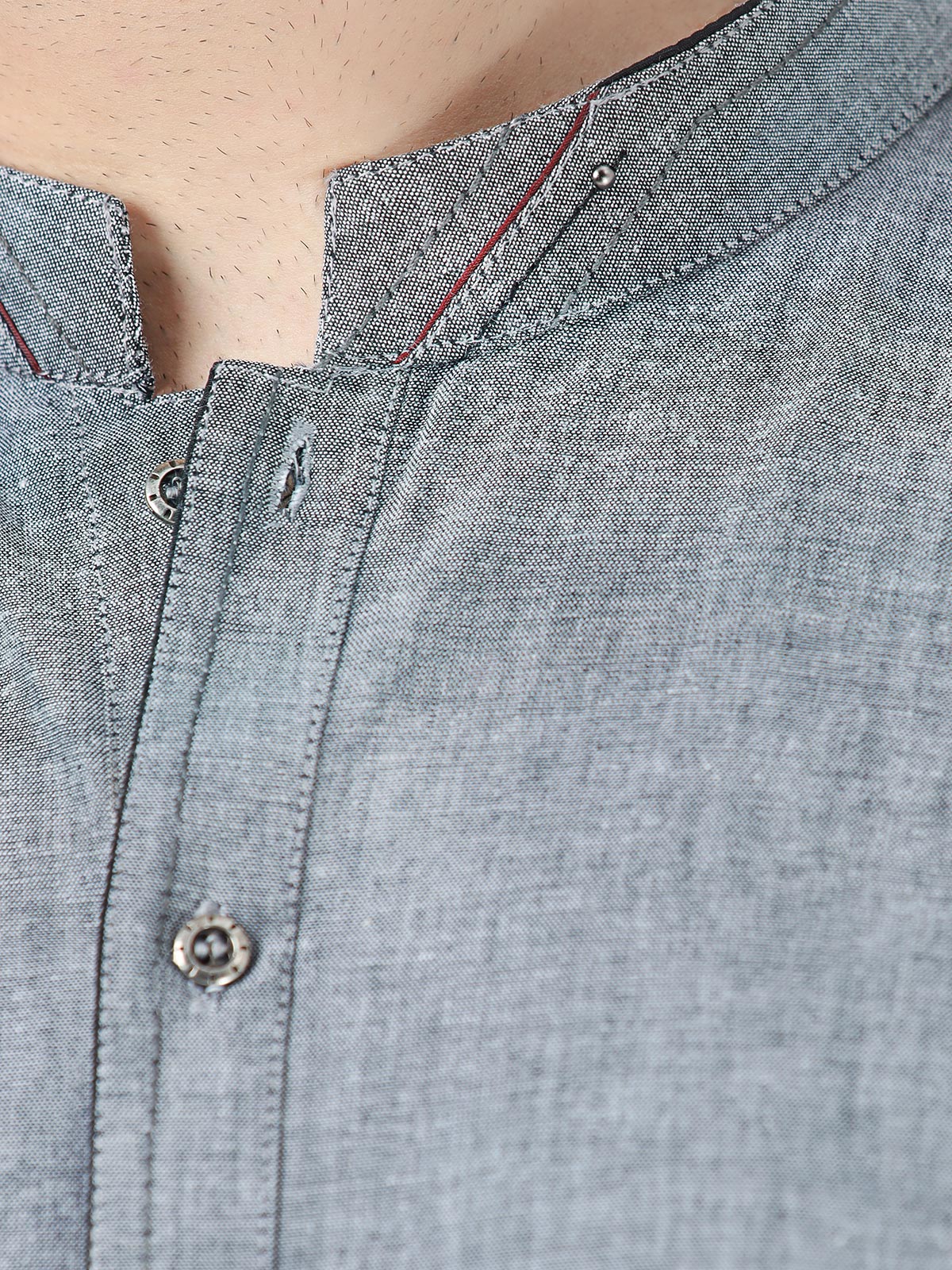 Men's Grey Kurta - EMTK22-99283 - Image 5