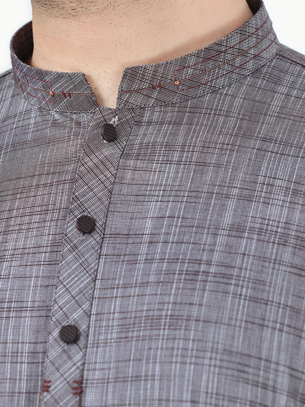 Men's Grey Kurta - EMTK22-99288 - Image 5