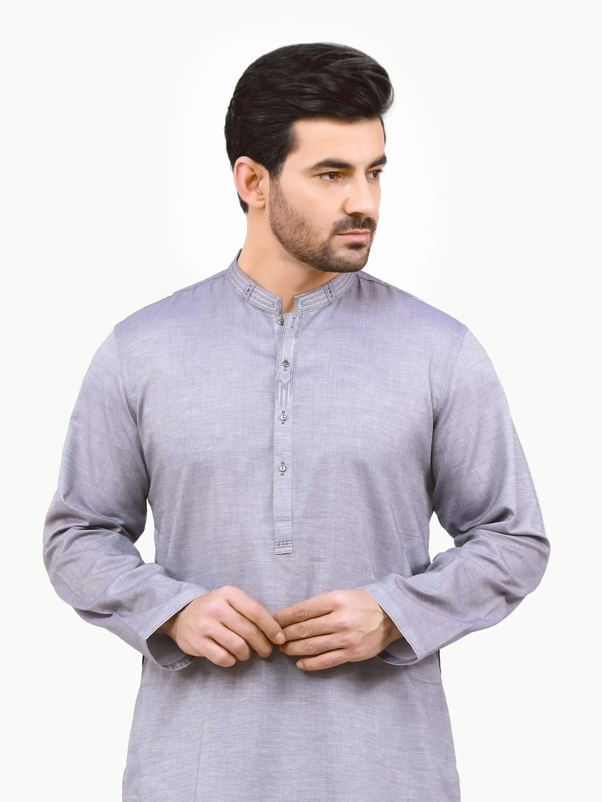 Men's Grey Kurta - EMTK22S-99134 - Image 2
