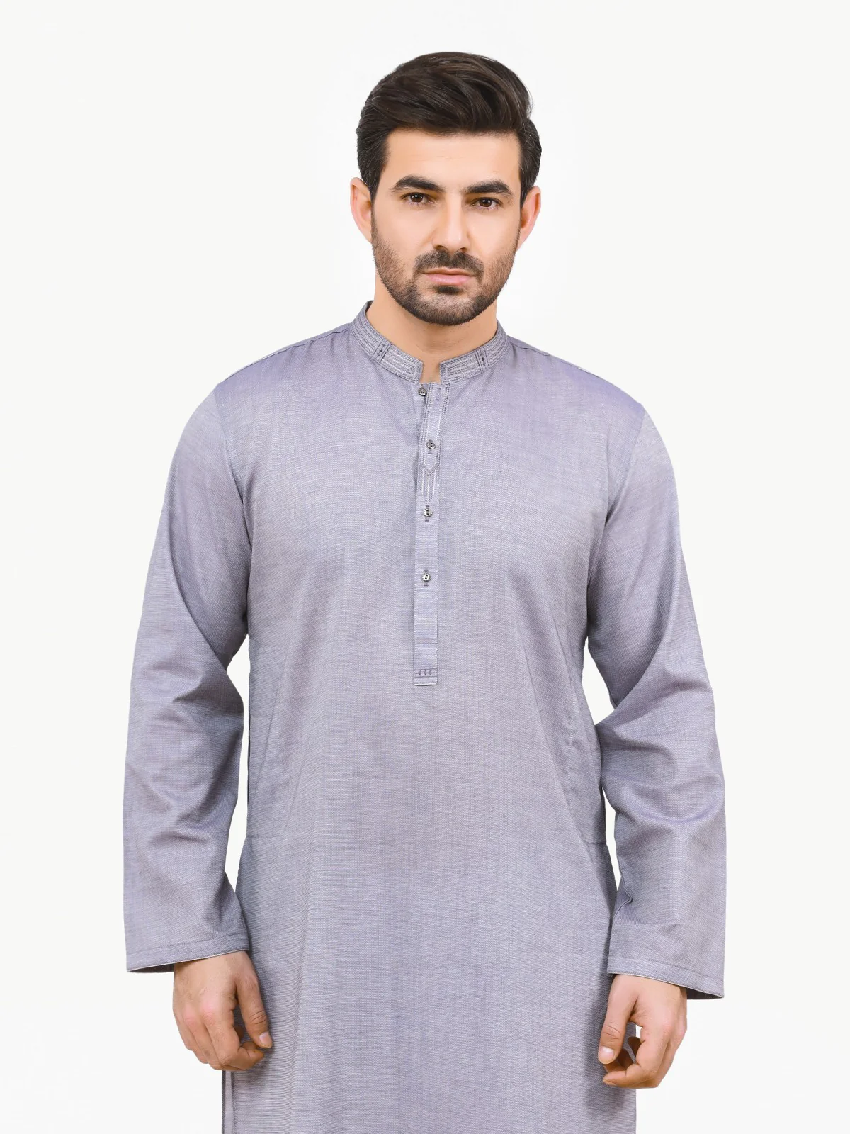Men's Grey Kurta - EMTK22S-99134 - Image 4