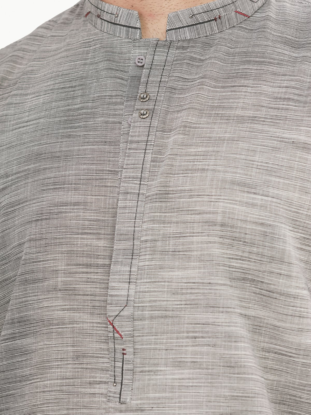 Men's Grey Kurta - EMTK22S-99215 - Image 4