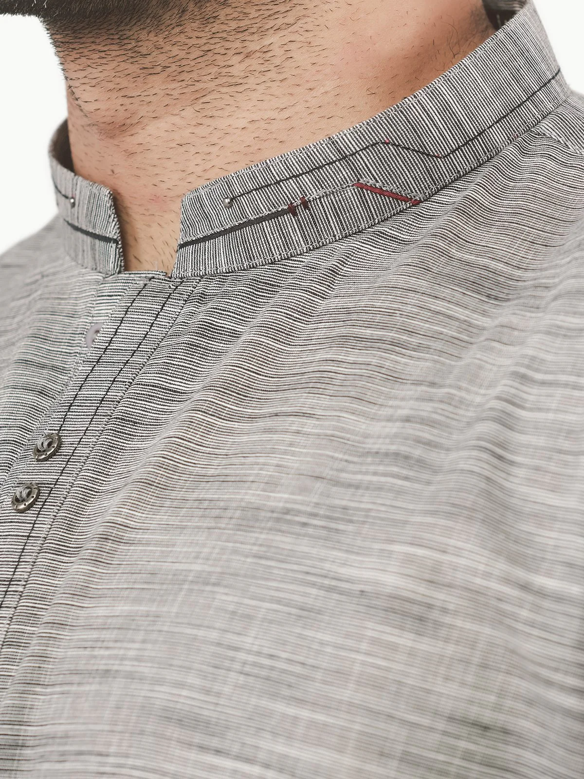 Men's Grey Kurta - EMTK22S-99215 - Image 5