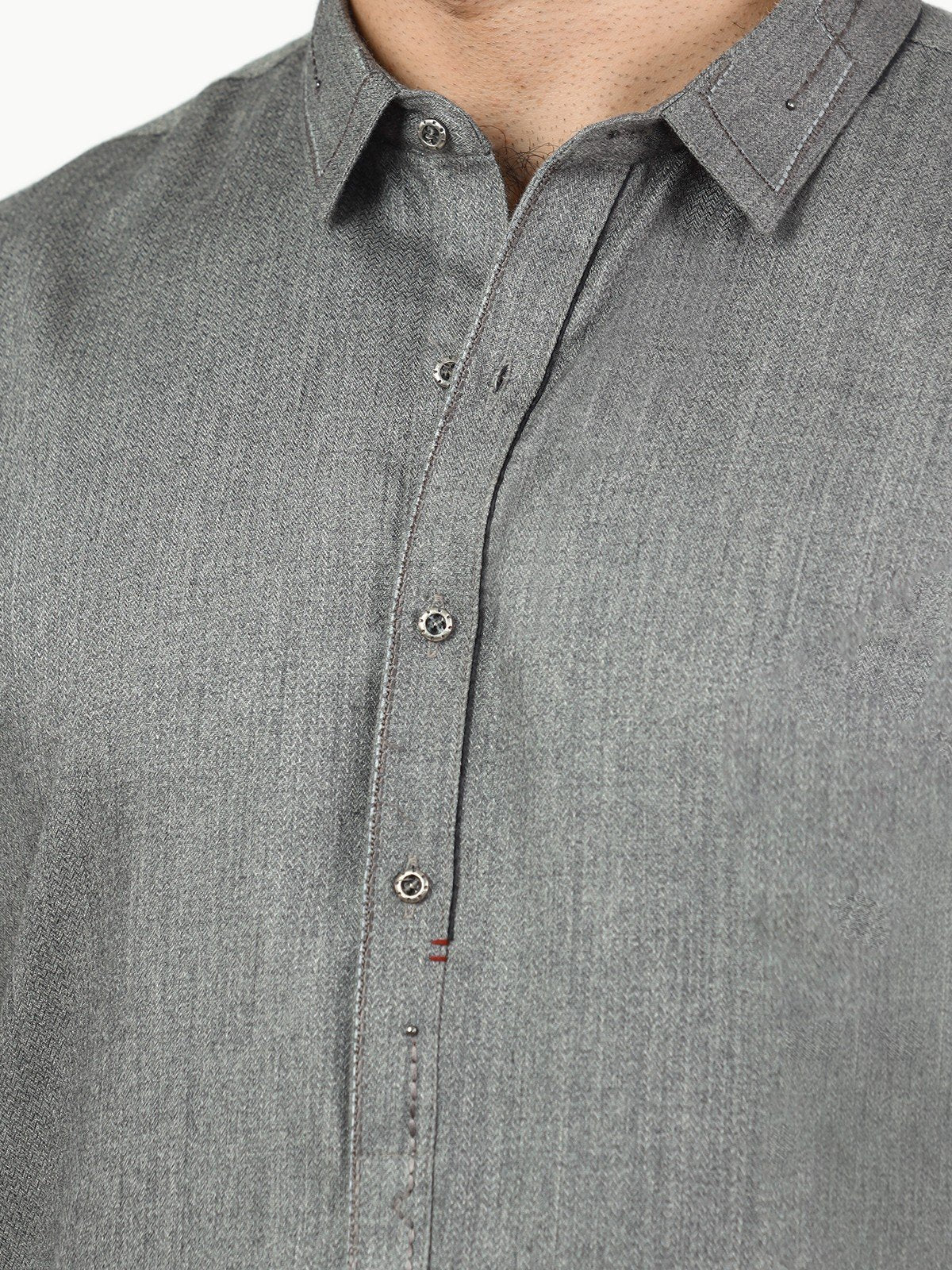 Men's Grey Shalwar Kameez - EMTKS22W-40976 - Image 4