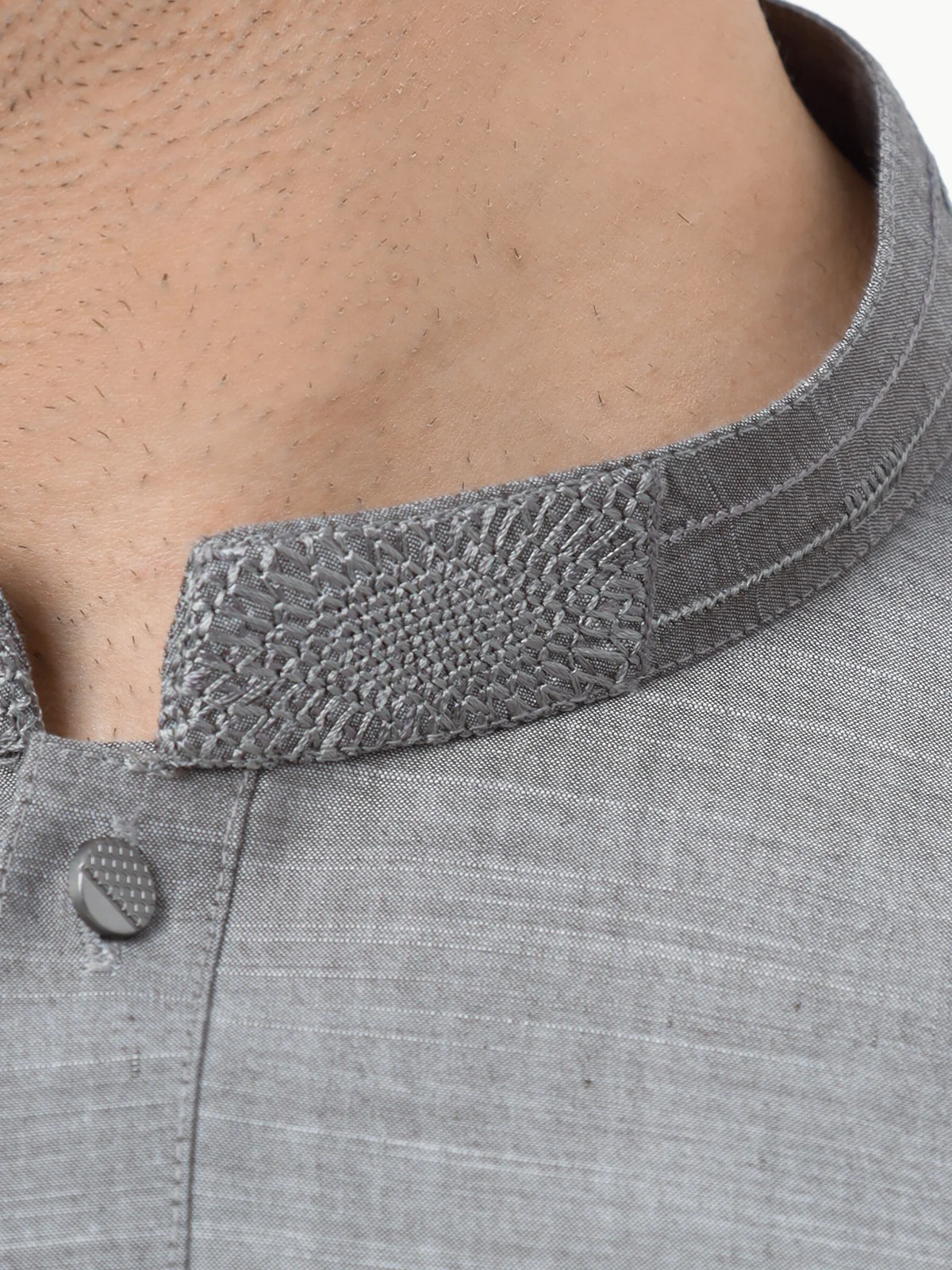 Men's Grey Shalwar Kameez - EMTKS23-40994 - Image 4