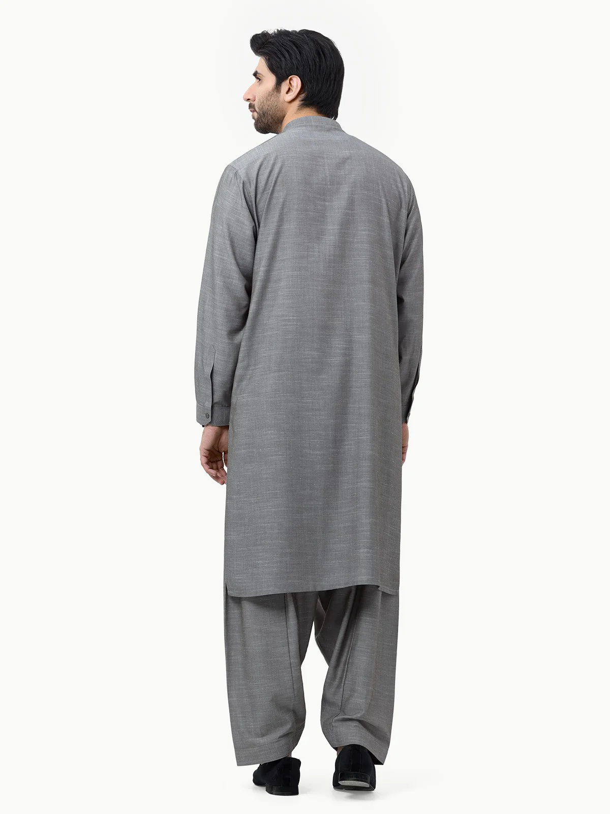 Men's Grey Shalwar Kameez - EMTKS23-40994 - Image 5