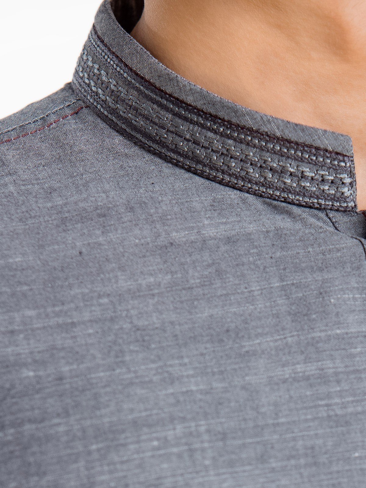 Men's Grey Shalwar Kameez - EMTKS23-40998 - Image 5