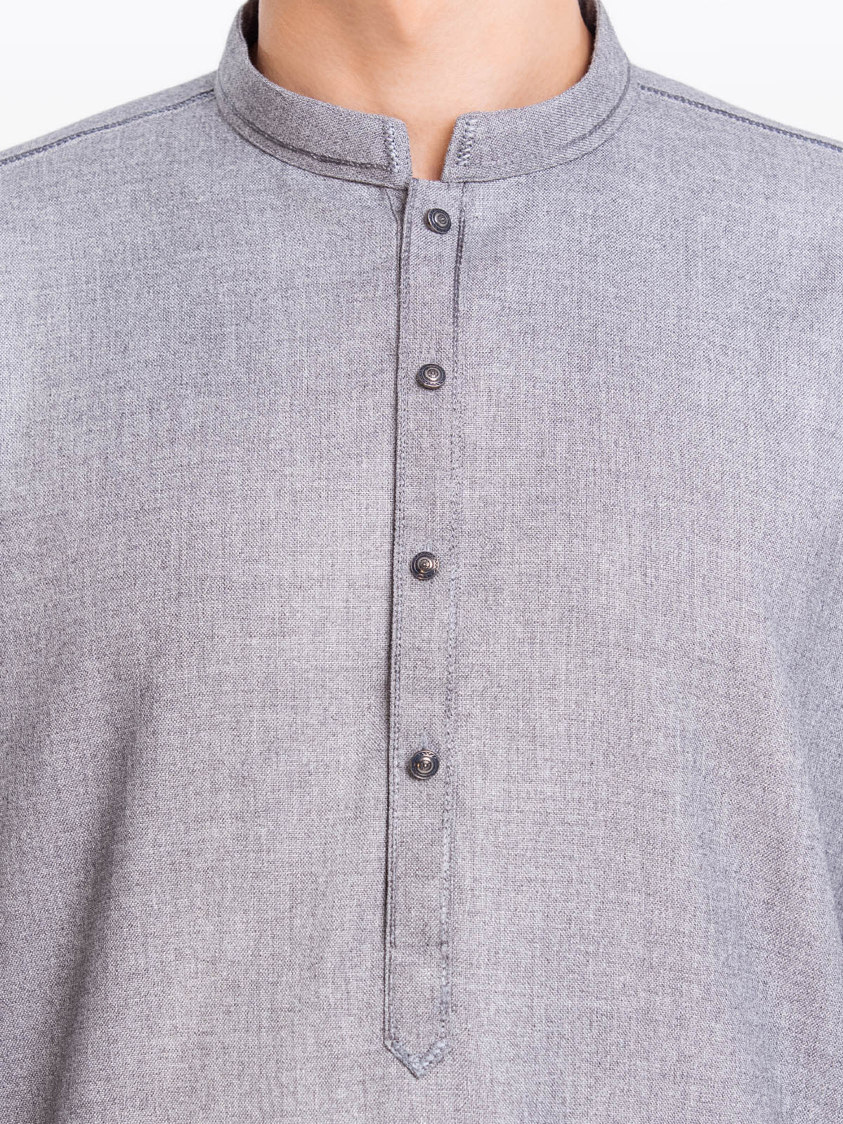Men's Grey Shalwar Kameez - EMTKS23-41033 - Image 3
