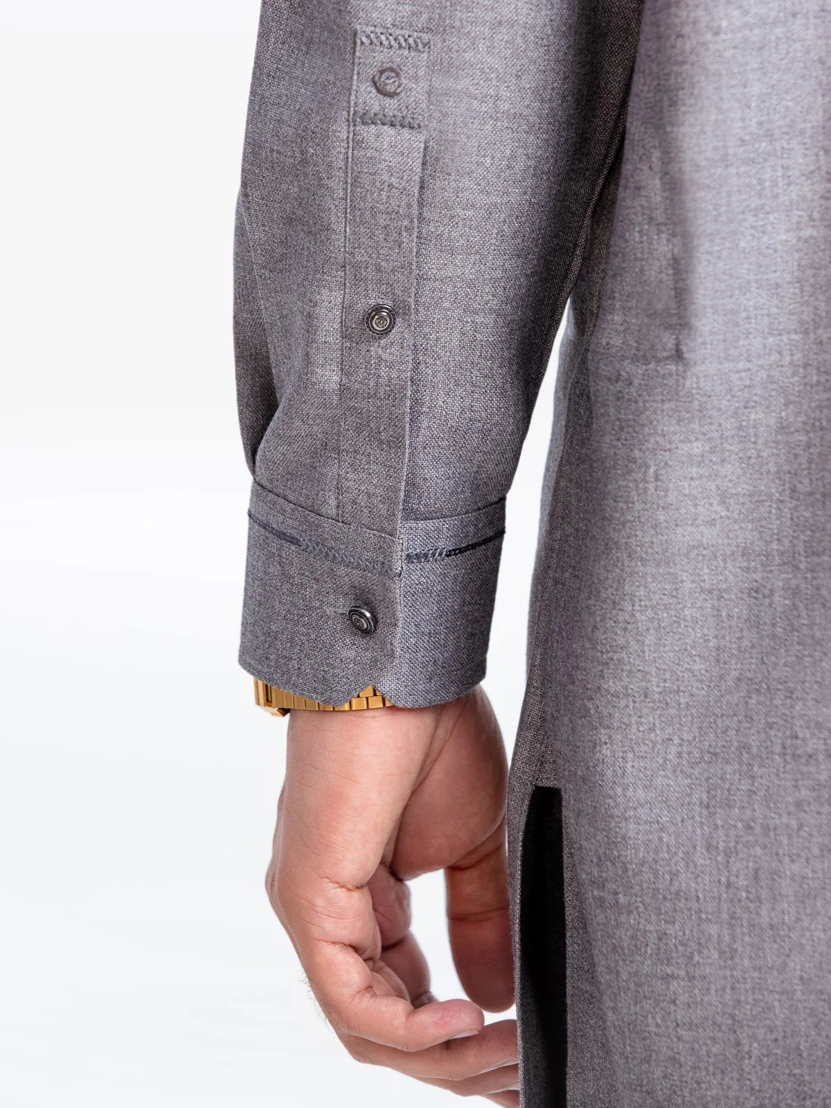 Men's Grey Shalwar Kameez - EMTKS23-41033 - Image 5