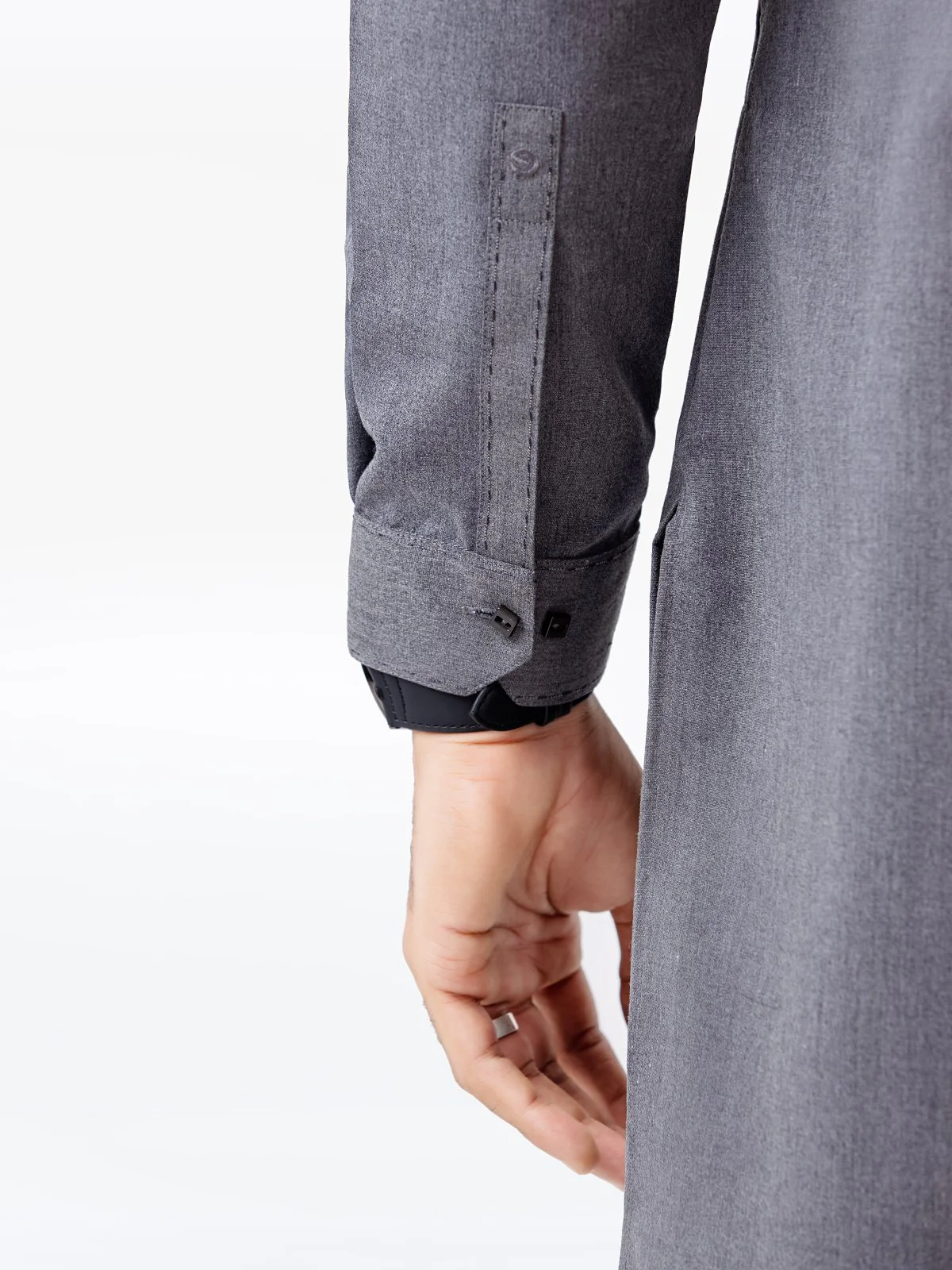 Men's Grey Shalwar Kameez - EMTKS23-41037 - Image 3