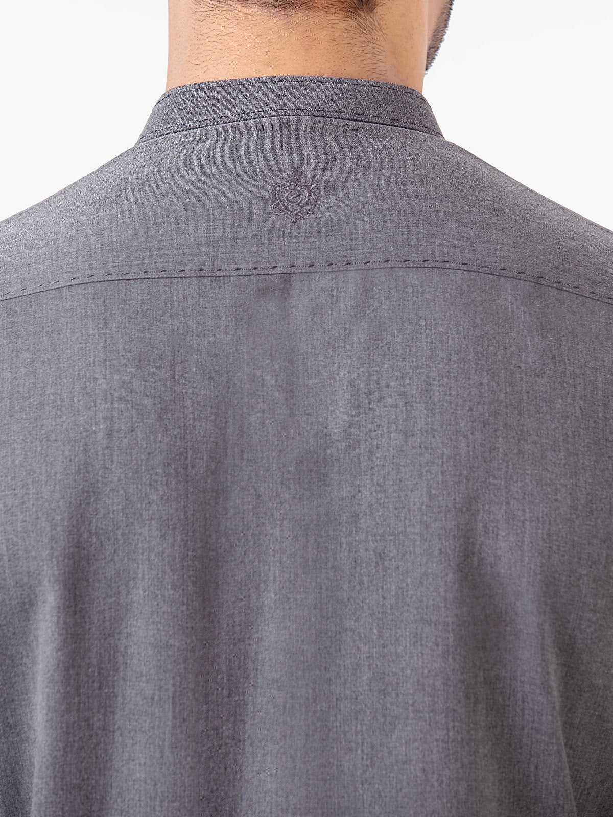 Men's Grey Shalwar Kameez - EMTKS23-41037 - Image 5