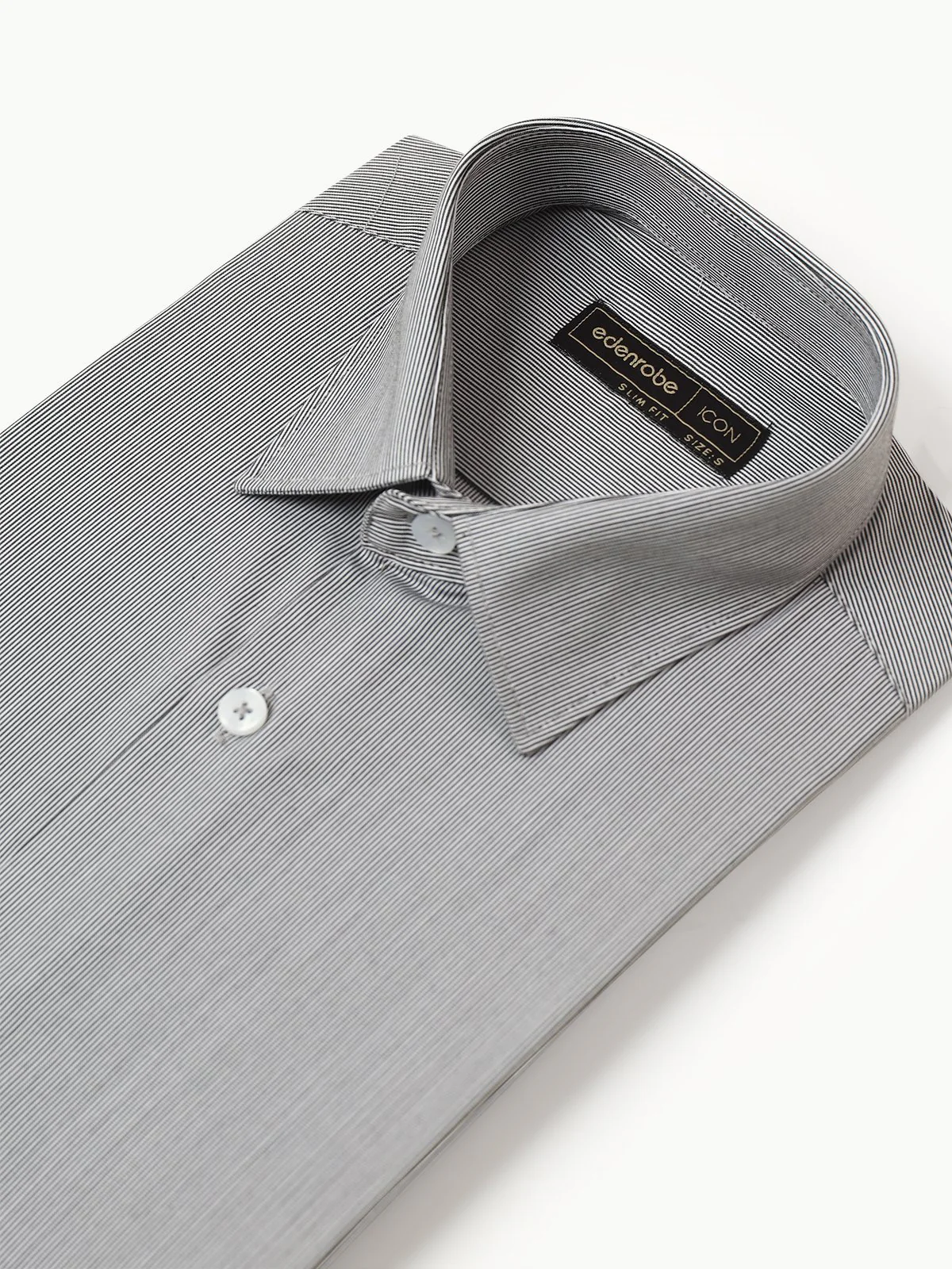 Men's Grey Striped Shirt - EMTSI22-50246 - Image 3