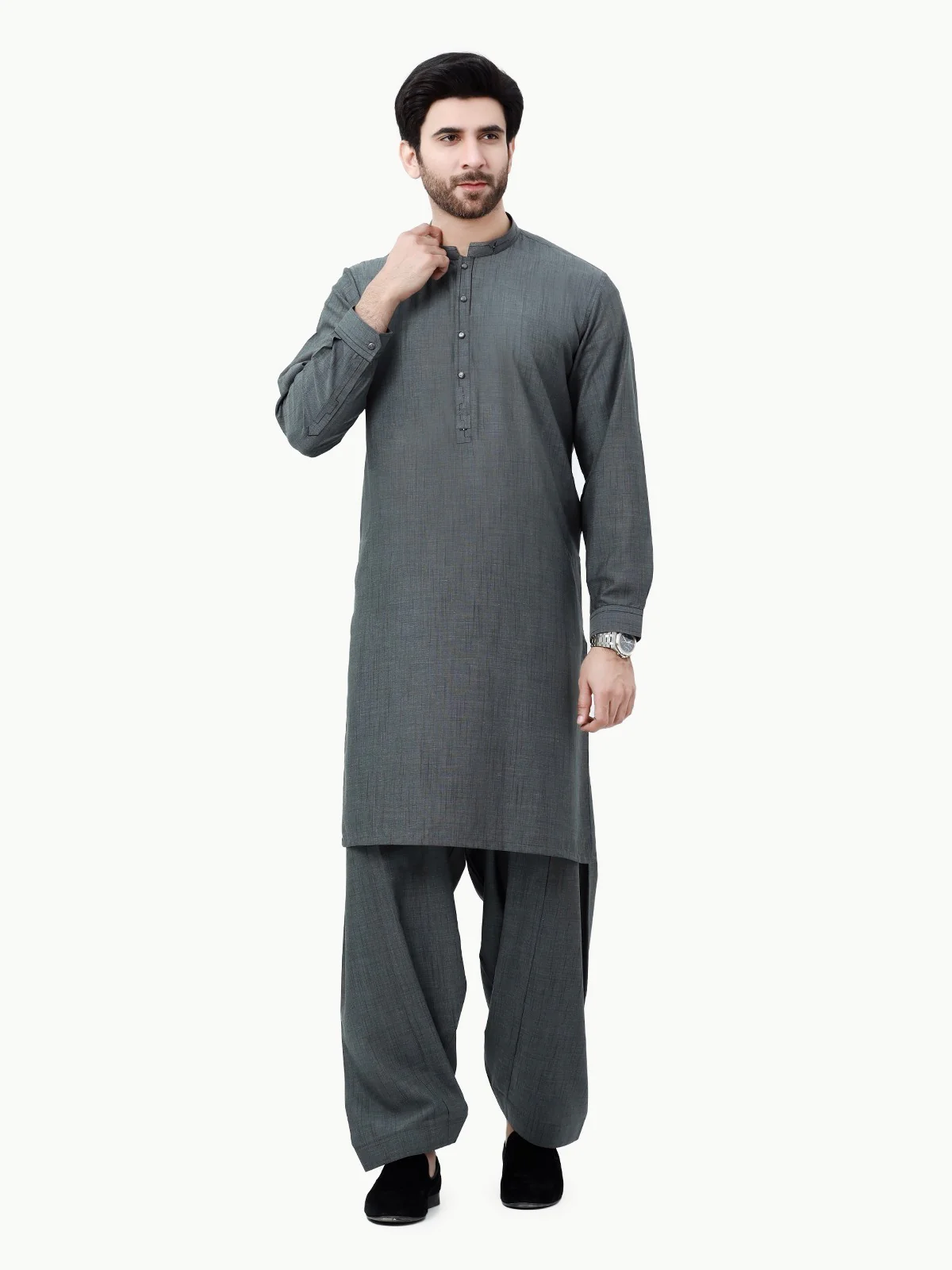 Men's Grey Shalwar Kameez - EMTSW23-99309