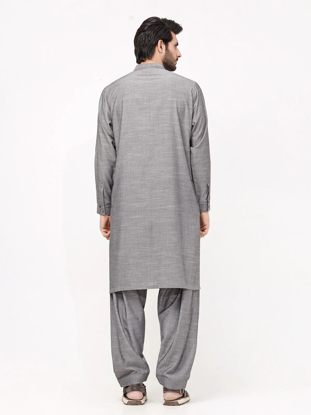 Men's Grey Shalwar Kameez - EMTSW23-99321 - Image 4