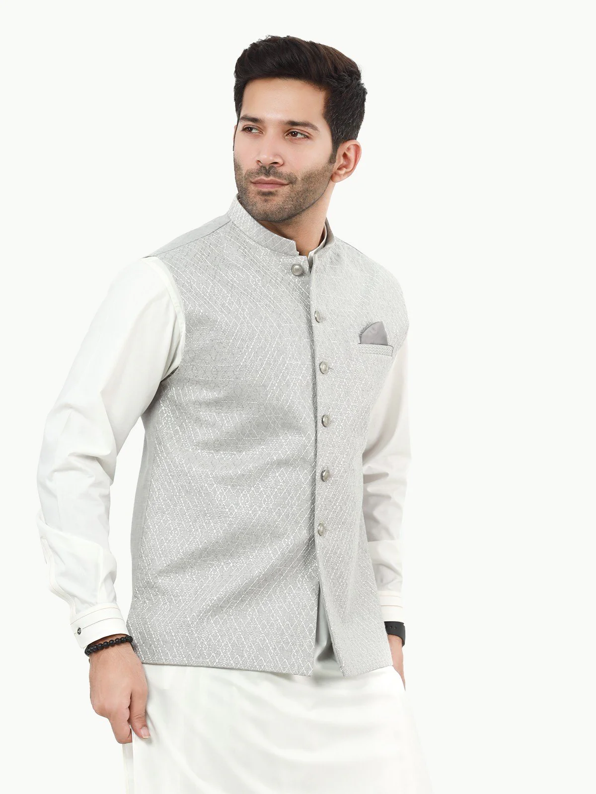 Men's Grey Waist Coat Ceremonial - EMTWCC22-092 - Image 2