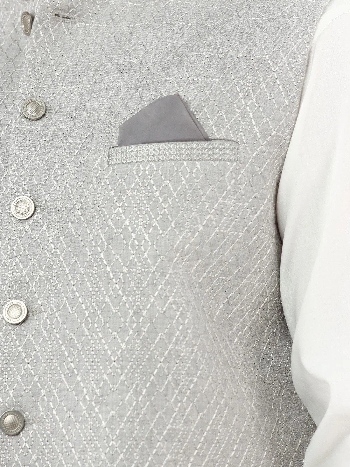 Men's Grey Waist Coat Ceremonial - EMTWCC22-092 - Image 3