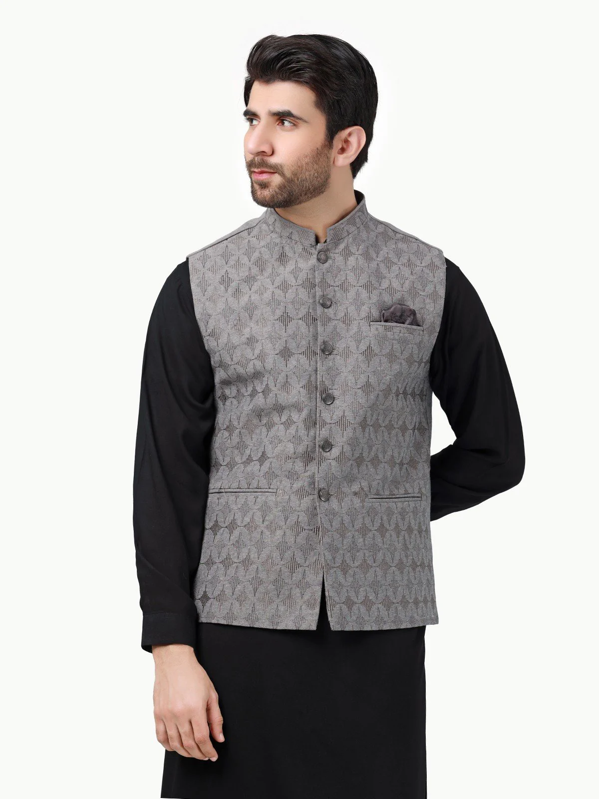 Men's Grey Waist Coat Ceremonial - EMTWCC22-123 - Image 2