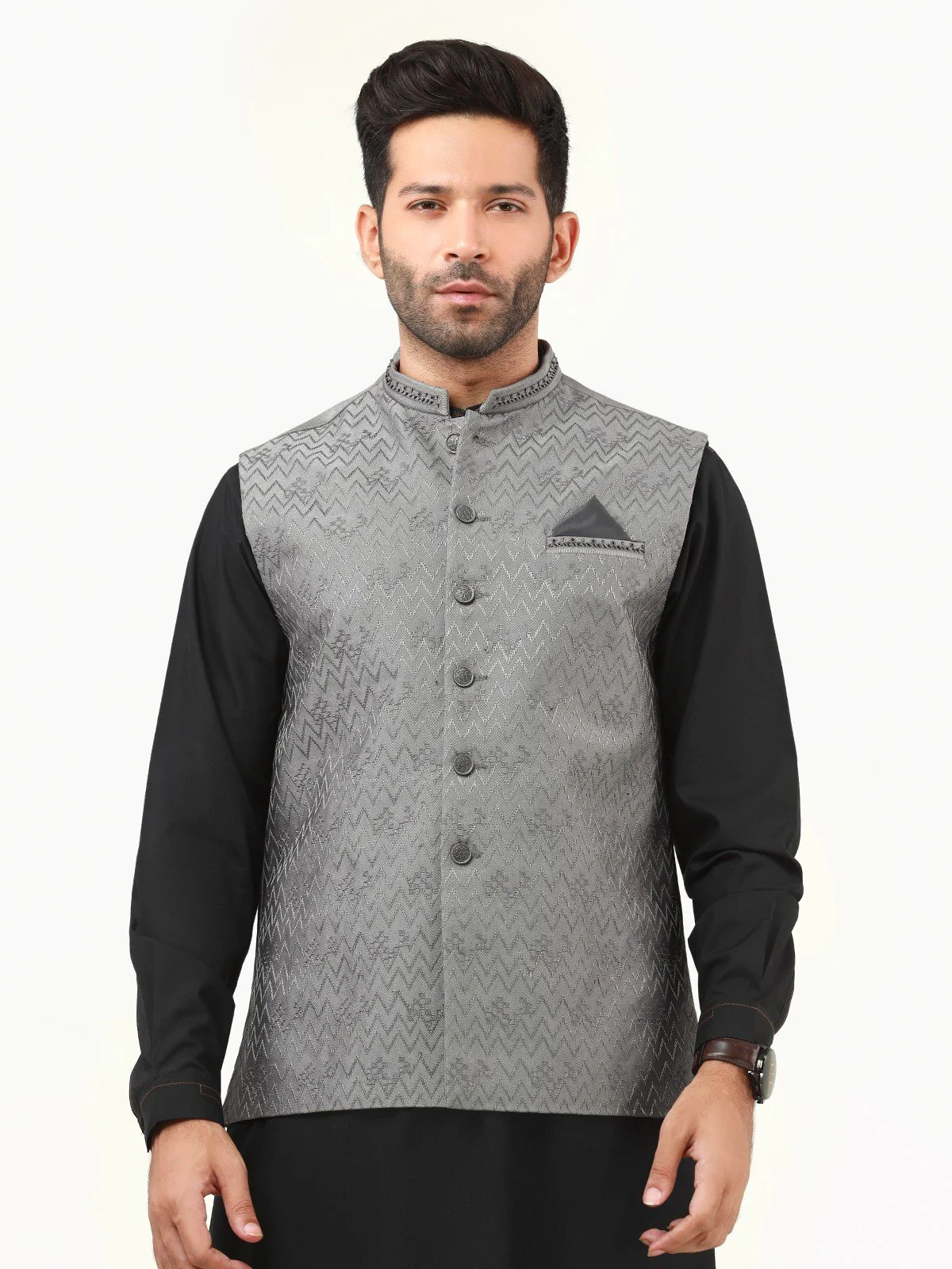 Men's Grey Waist Coat Ceremonial - EMTWCC22-127 - Image 2