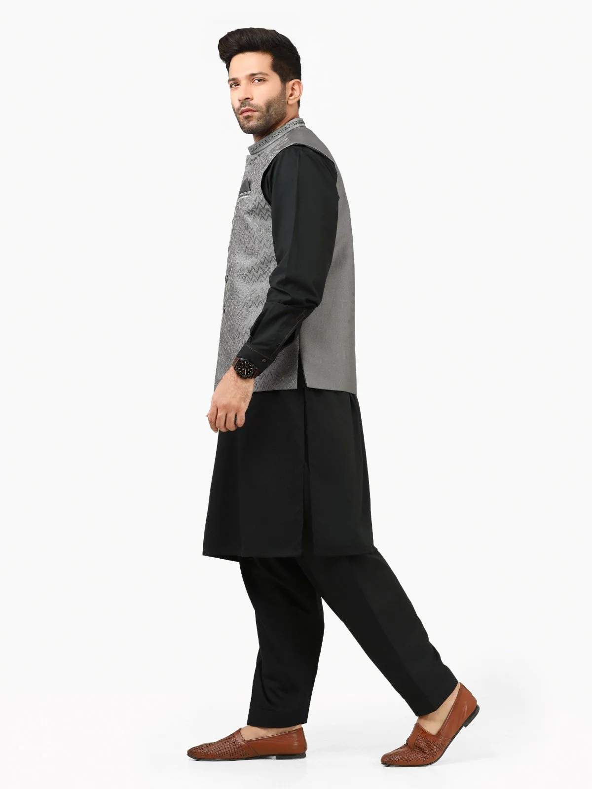 Men's Grey Waist Coat Ceremonial - EMTWCC22-127 - Image 3