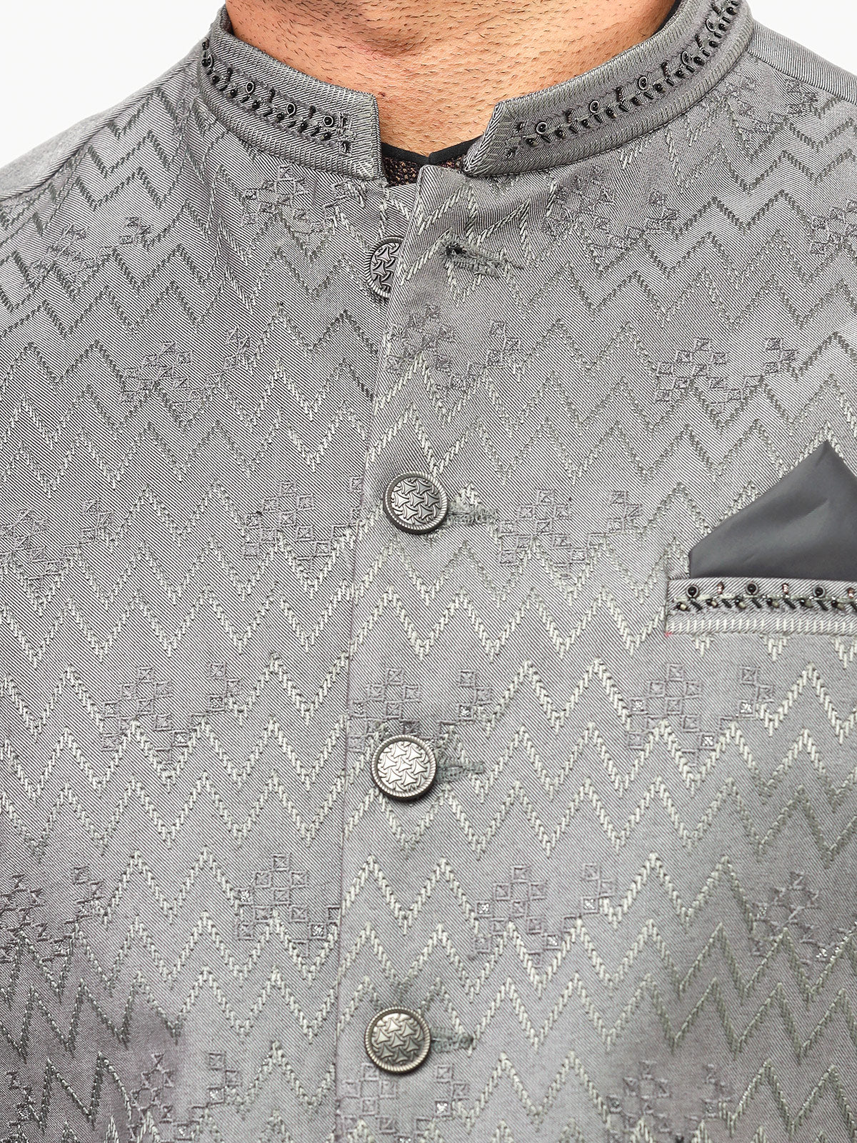 Men's Grey Waist Coat Ceremonial - EMTWCC22-127 - Image 4