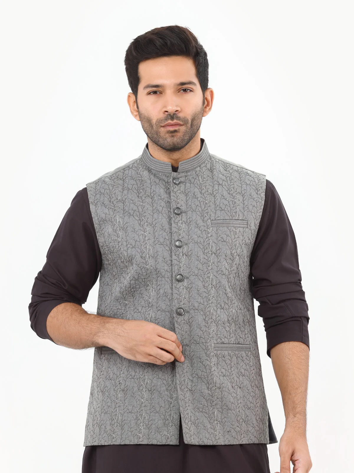 Men's Grey Waist Coat Ceremonial - EMTWCC22-141 - Image 2