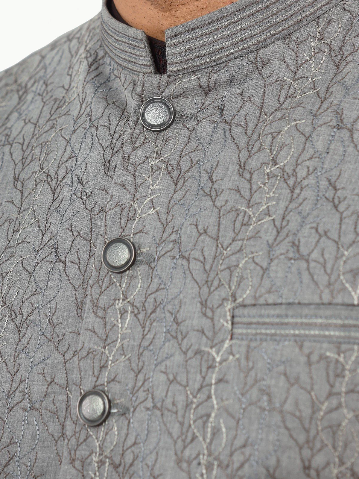 Men's Grey Waist Coat Ceremonial - EMTWCC22-141 - Image 3