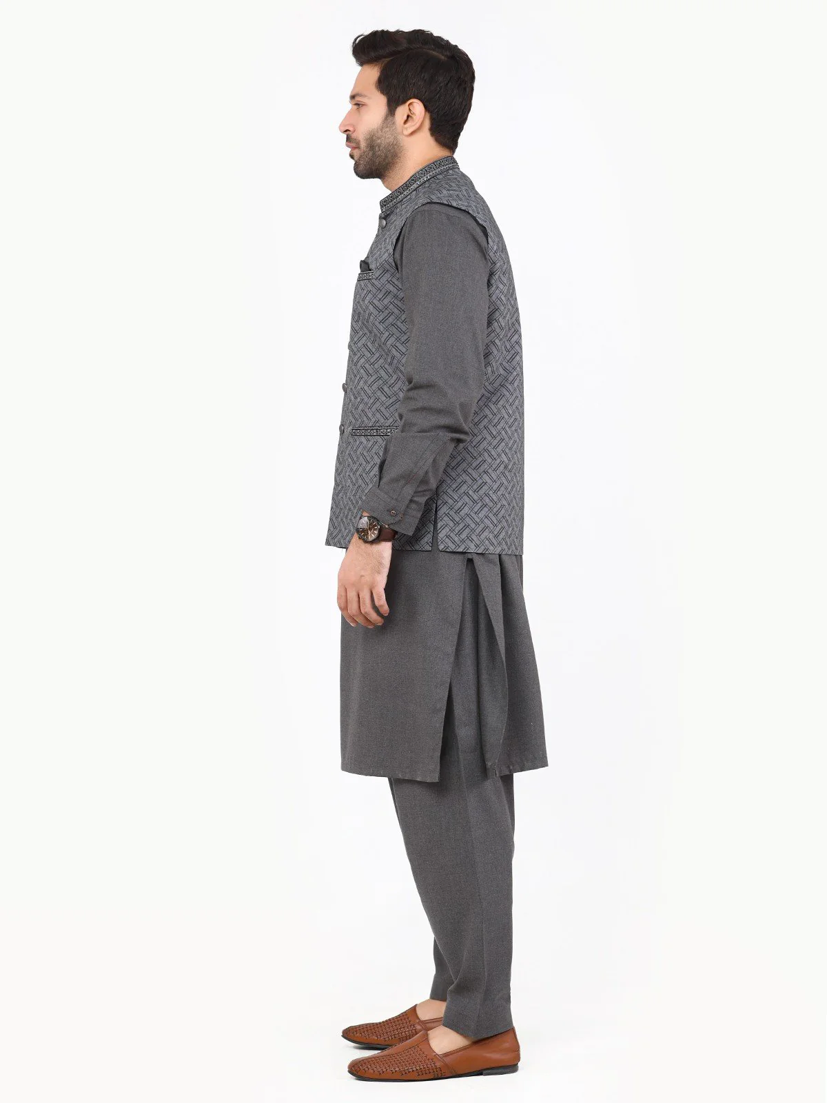Men's Grey Waist Coat Ceremonial - EMTWCC22-142 - Image 3