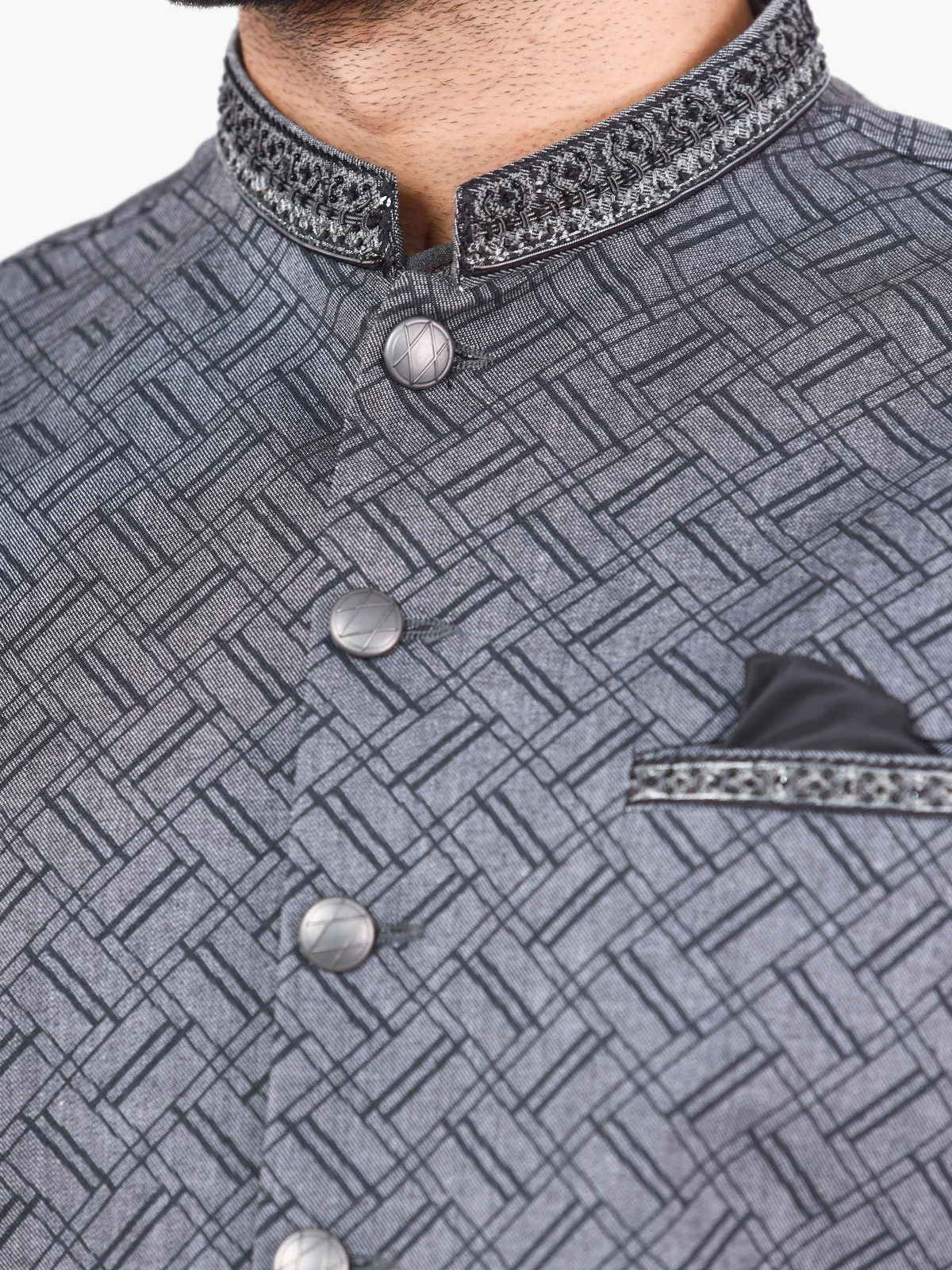 Men's Grey Waist Coat Ceremonial - EMTWCC22-142 - Image 4