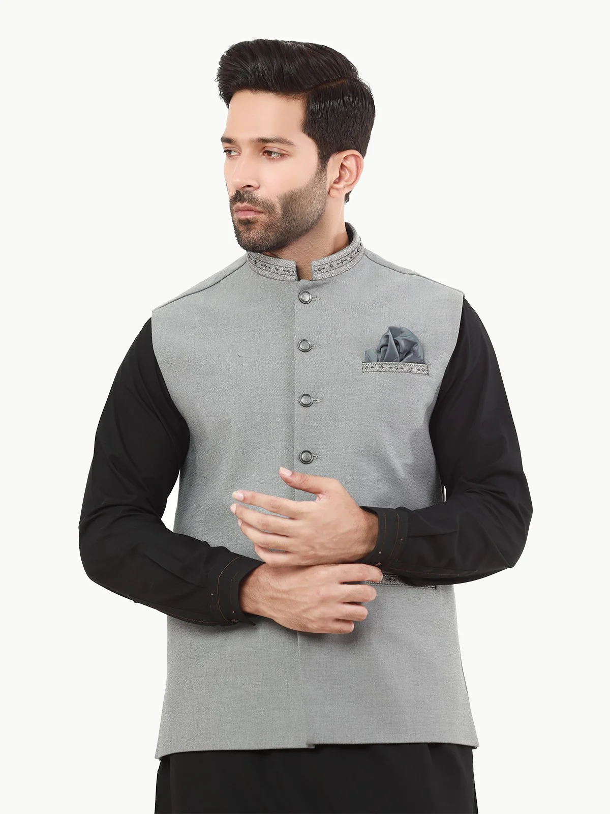 Men's Grey Waist Coat Ceremonial - EMTWCC22-148 - Image 2