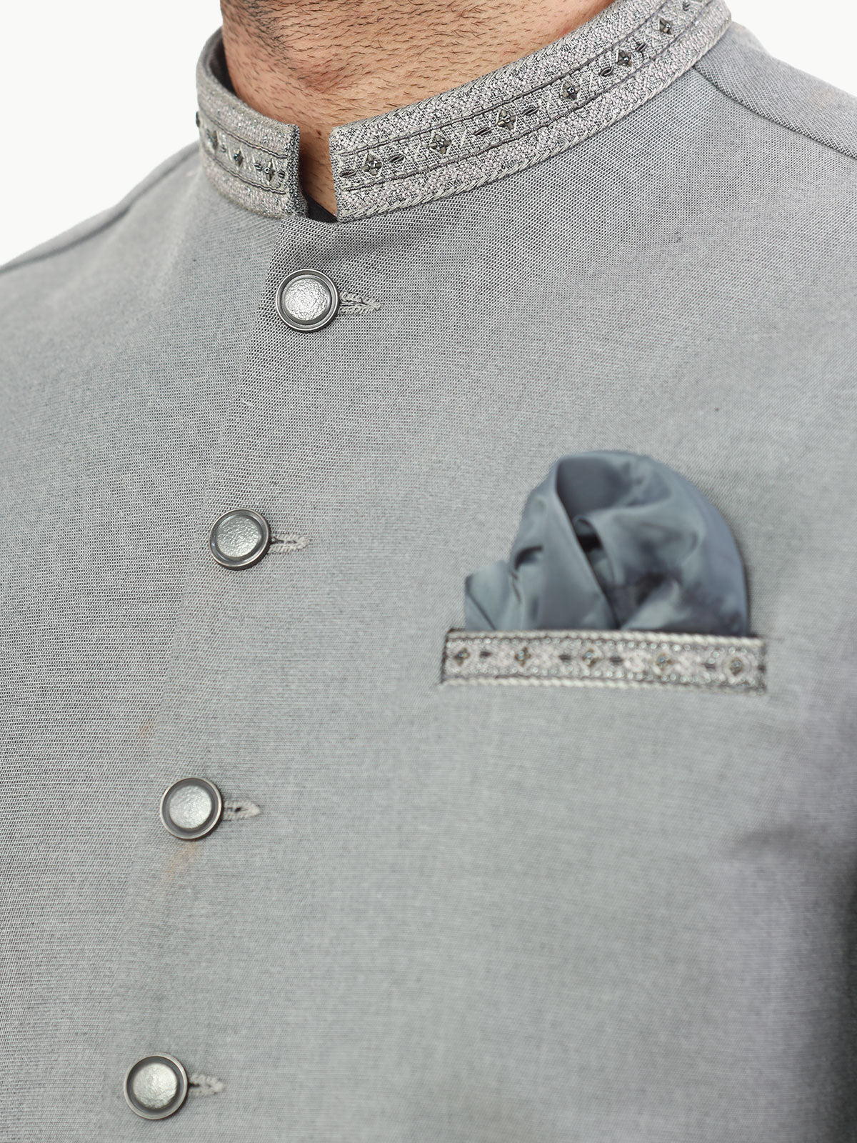 Men's Grey Waist Coat Ceremonial - EMTWCC22-148 - Image 4