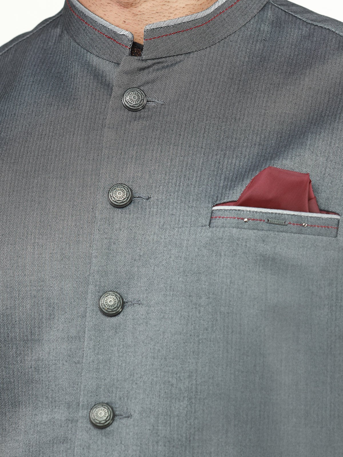 Men's Grey Waist Coat - EMTWC22-35796 - Image 4