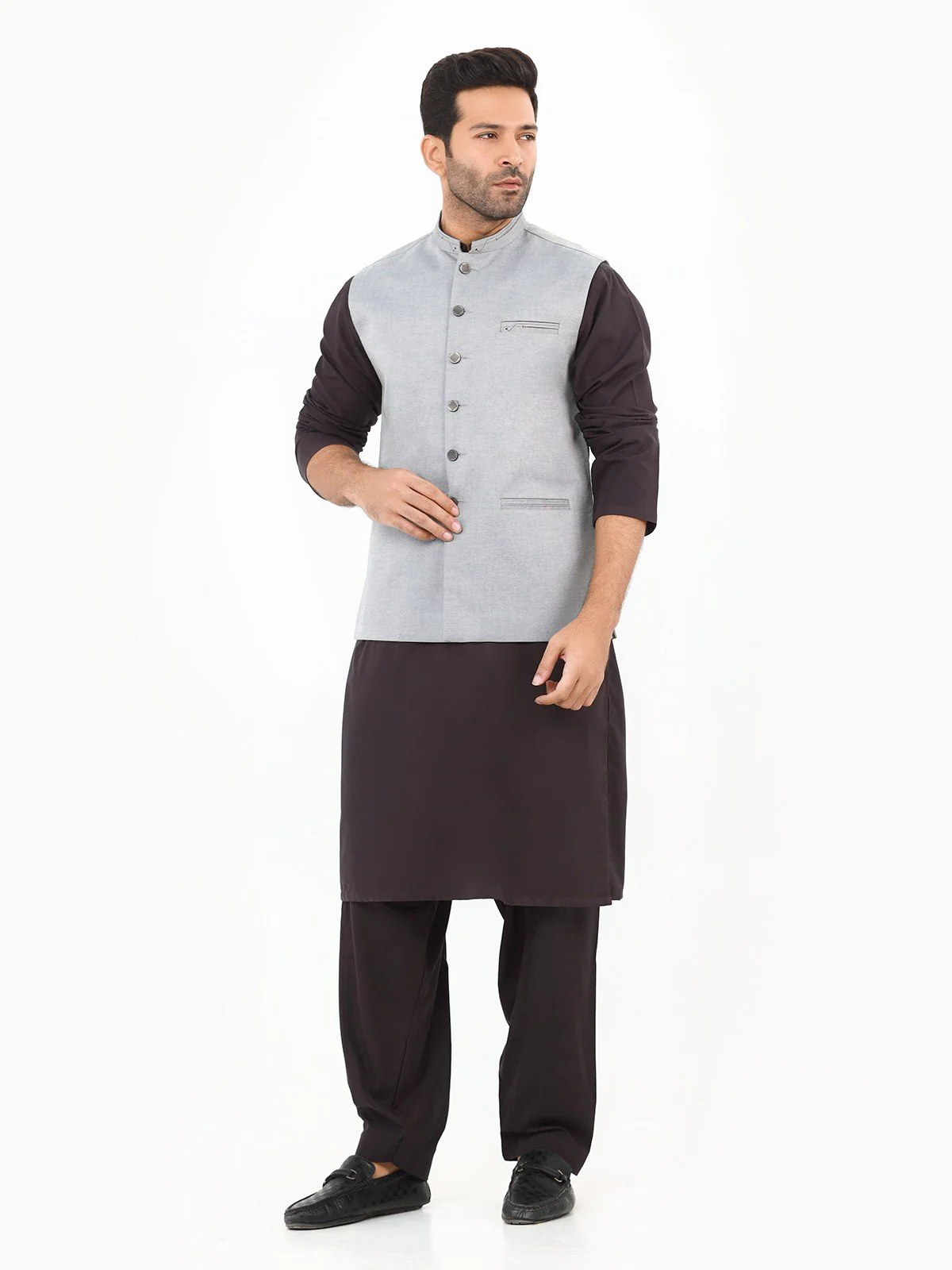 Men's Grey Waist Coat - EMTWC22-35798