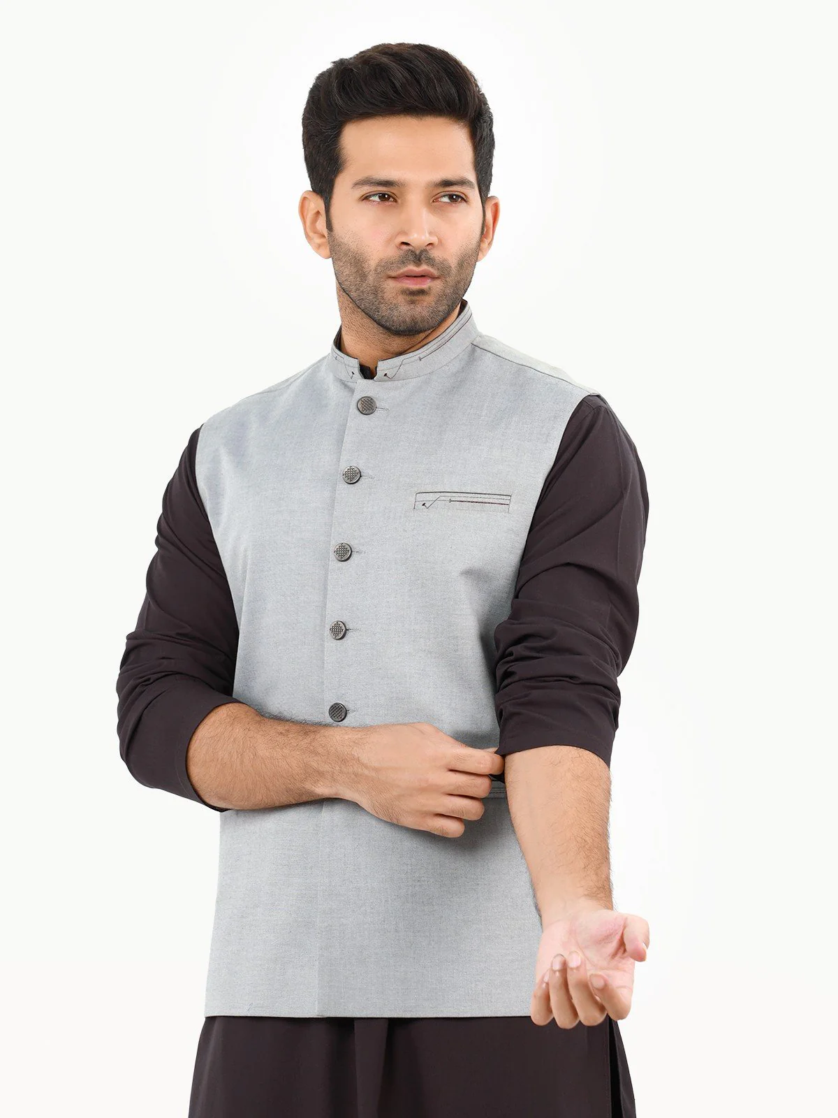 Men's Grey Waist Coat - EMTWC22-35798 - Image 2