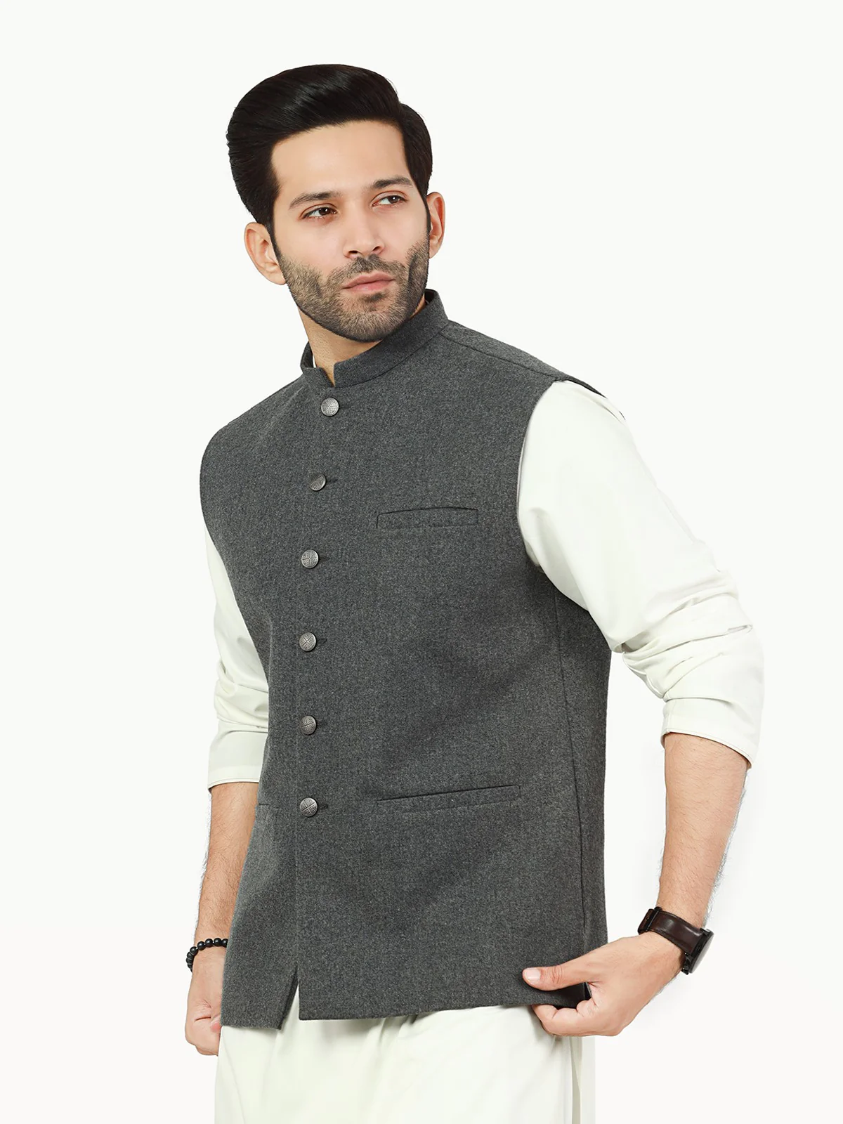 Men's Grey Waist Coat - EMTWC22-35821 - Image 4