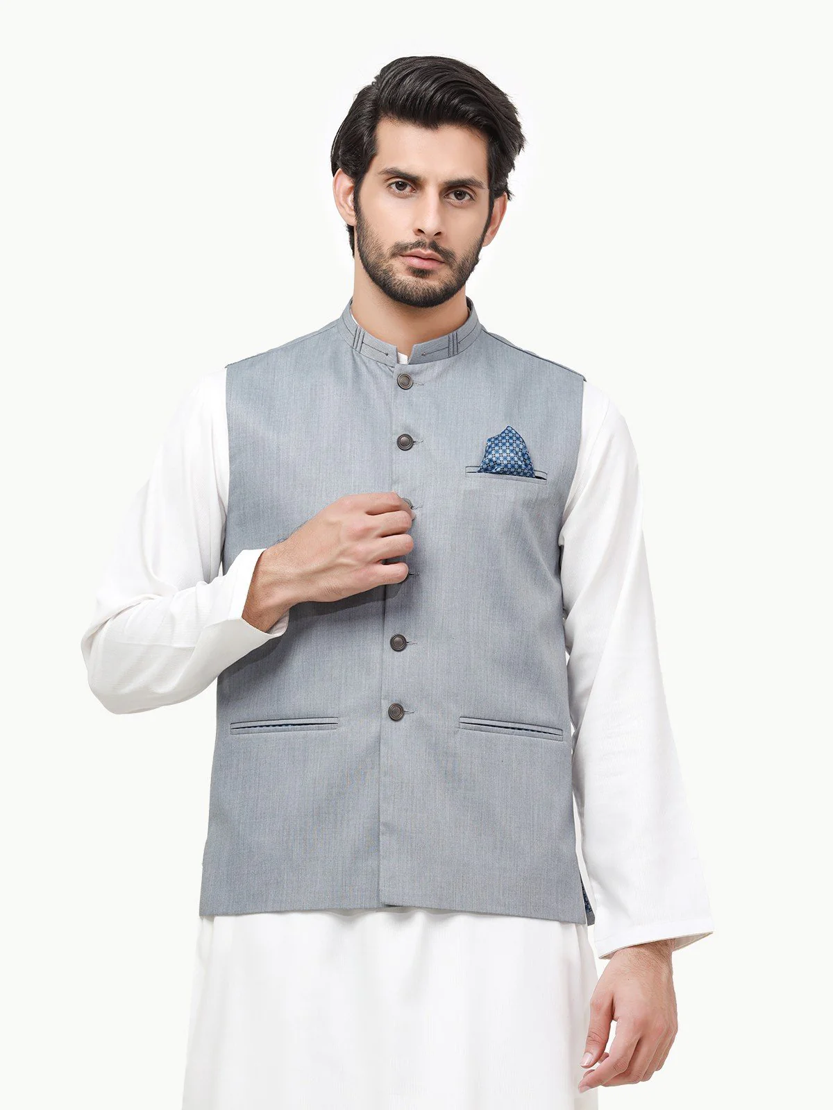 Men's Grey Waist Coat - EMTWC23-35851 - Image 5