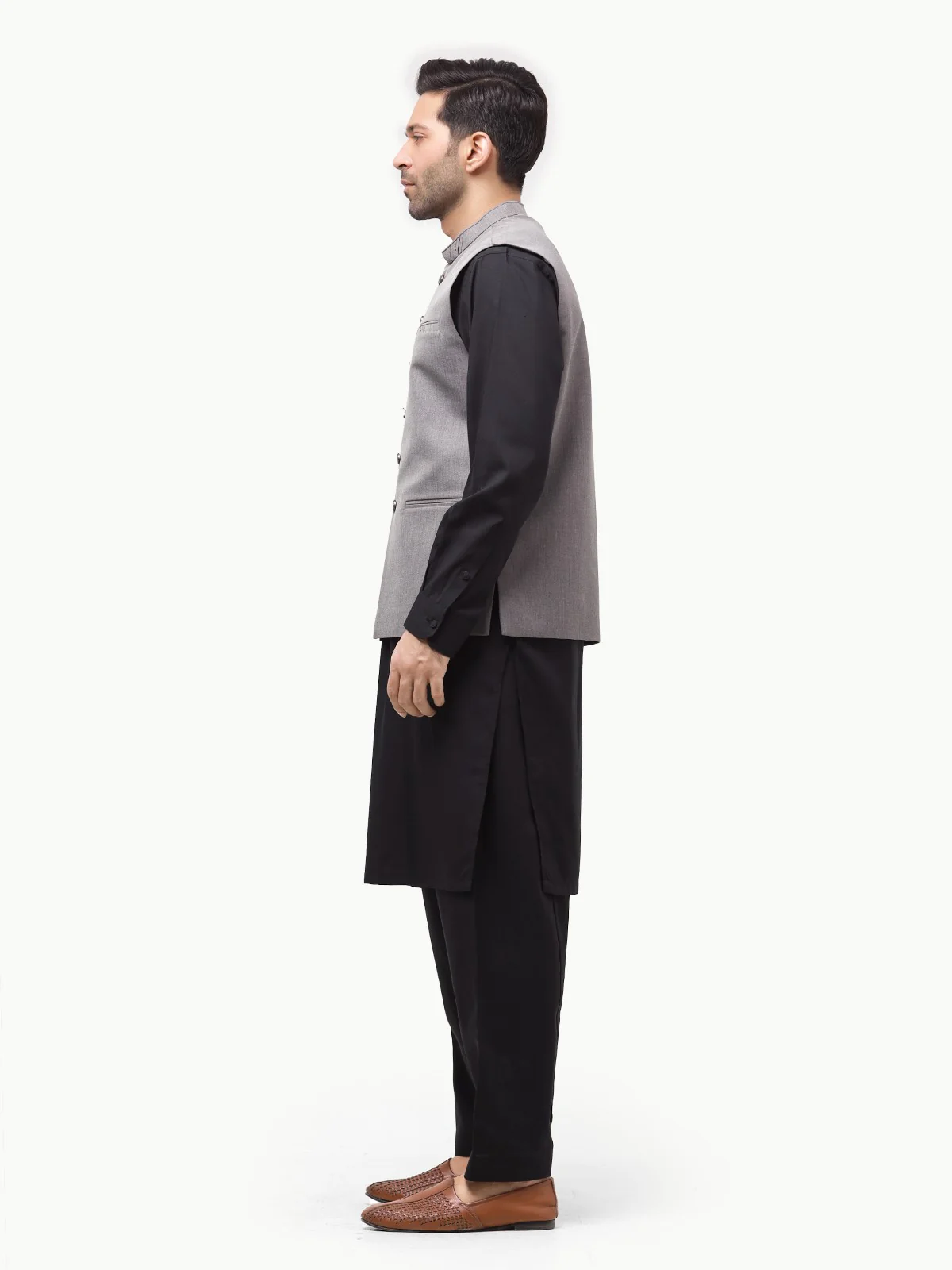 Men's Grey Waist Coat - EMTWC23-35864 - Image 3