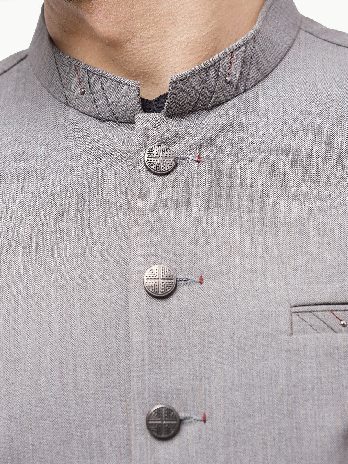 Men's Grey Waist Coat - EMTWC23-35864 - Image 4