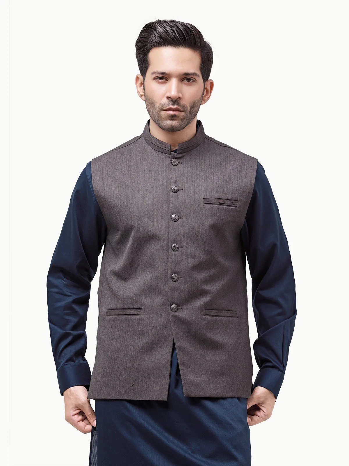 Men's Grey Waist Coat - EMTWC23-35866 - Image 2