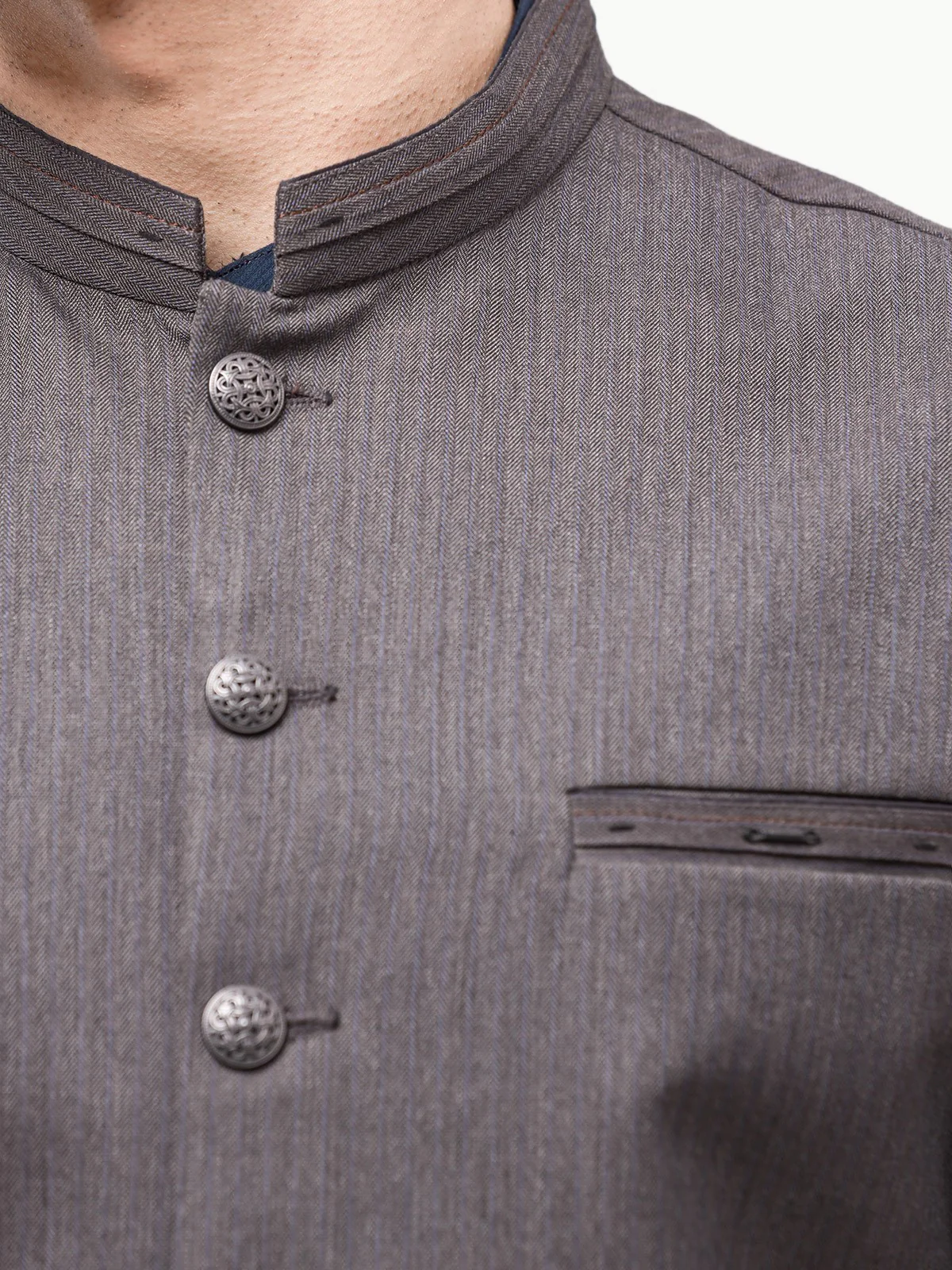 Men's Grey Waist Coat - EMTWC23-35866 - Image 4